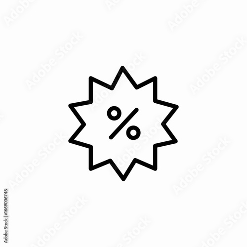 percentage star icon sign vector