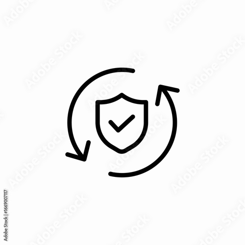 refresh shield icon sign vector