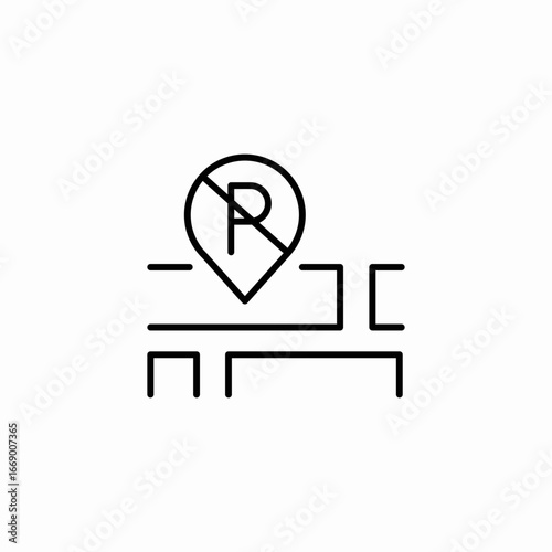 restricted parking location icon sign vector