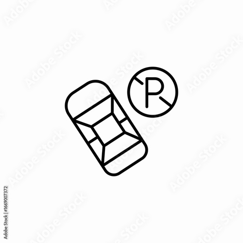 restricted parking car icon sign vector