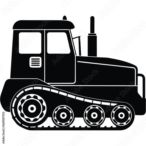 crawler tractor silhouette vector art