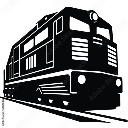 diesel locomotive silhouette vector art