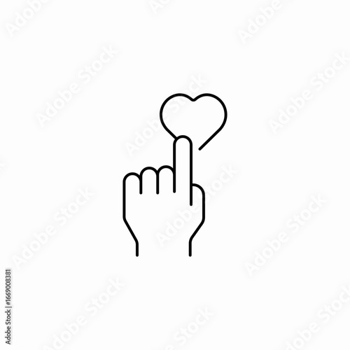 tap heart like icon sign vector