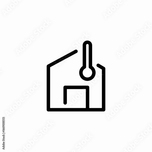 thermometer house icon sign vector
