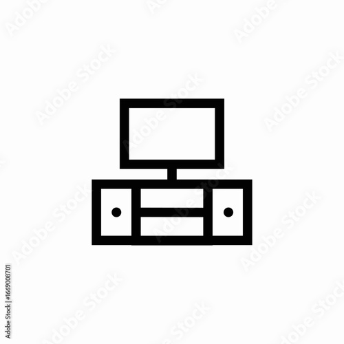 tv cabinet icon sign vector