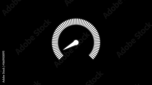 Minimal Gauge Animation Monochrome Speedometer with Needle Movement