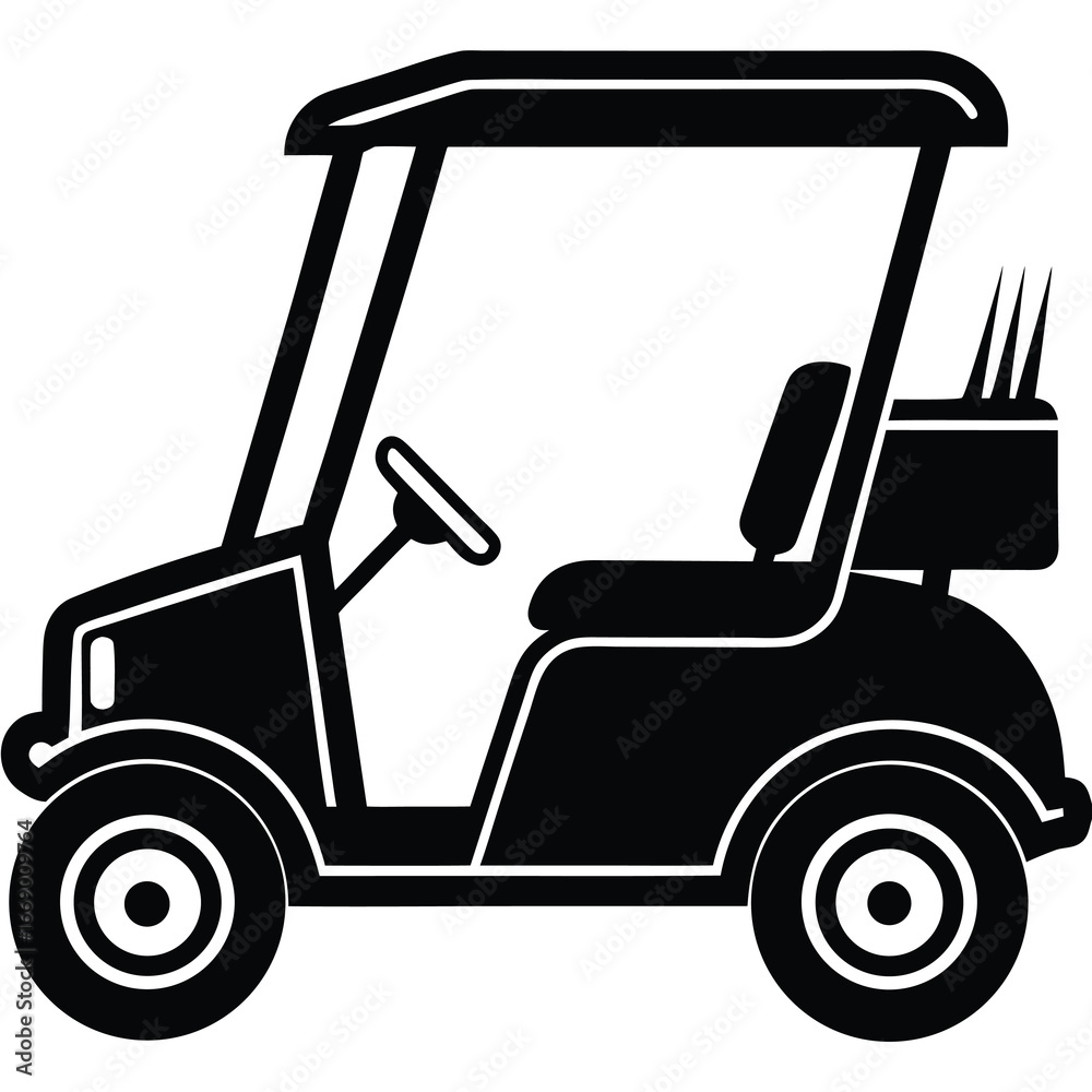 Fototapeta premium golf cart silhouette vector art