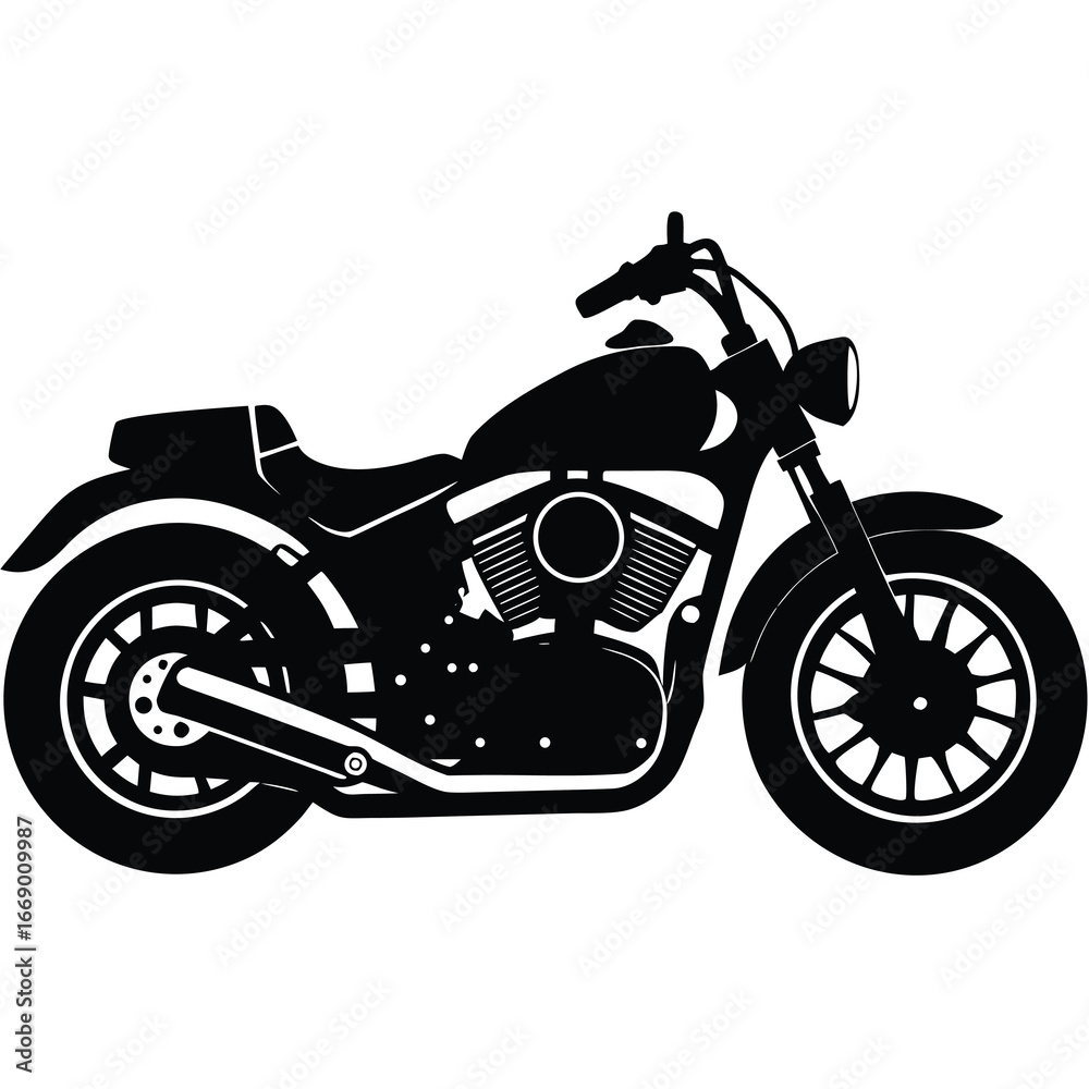 Obraz premium harley davidson silhouette vector art