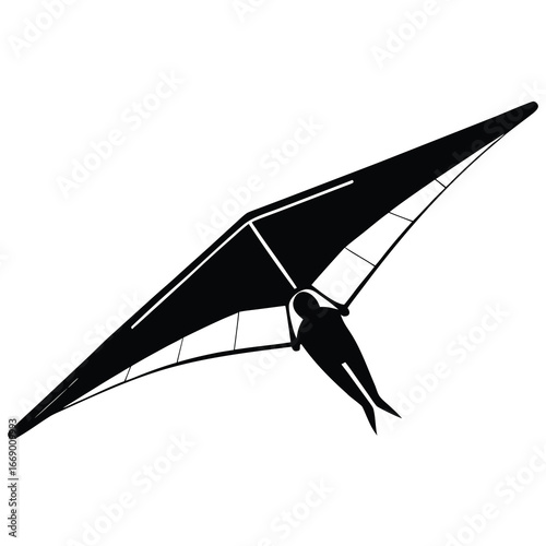 hang glider silhouette vector art