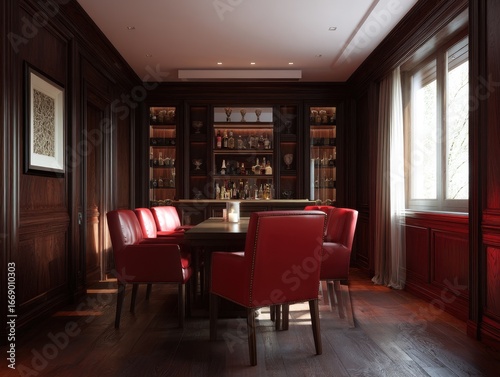 A luxurious dining area wit...