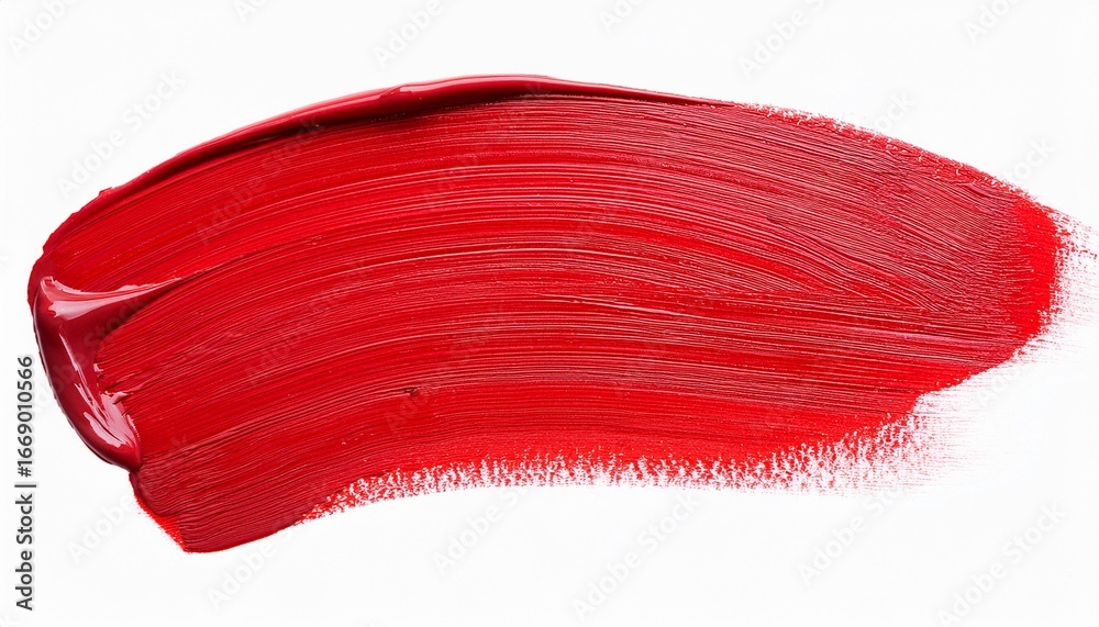 Fototapeta premium stroke of red paint texture on transparent background