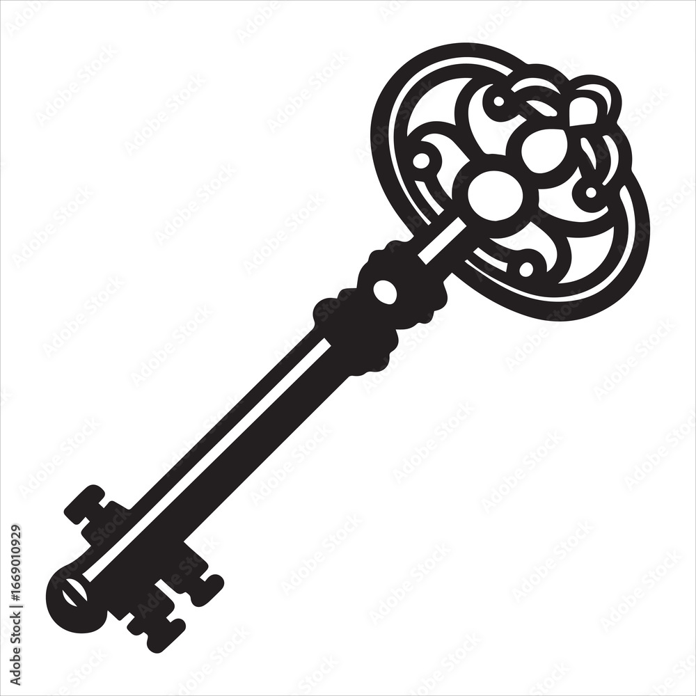 Obraz premium antique key vector art illustration