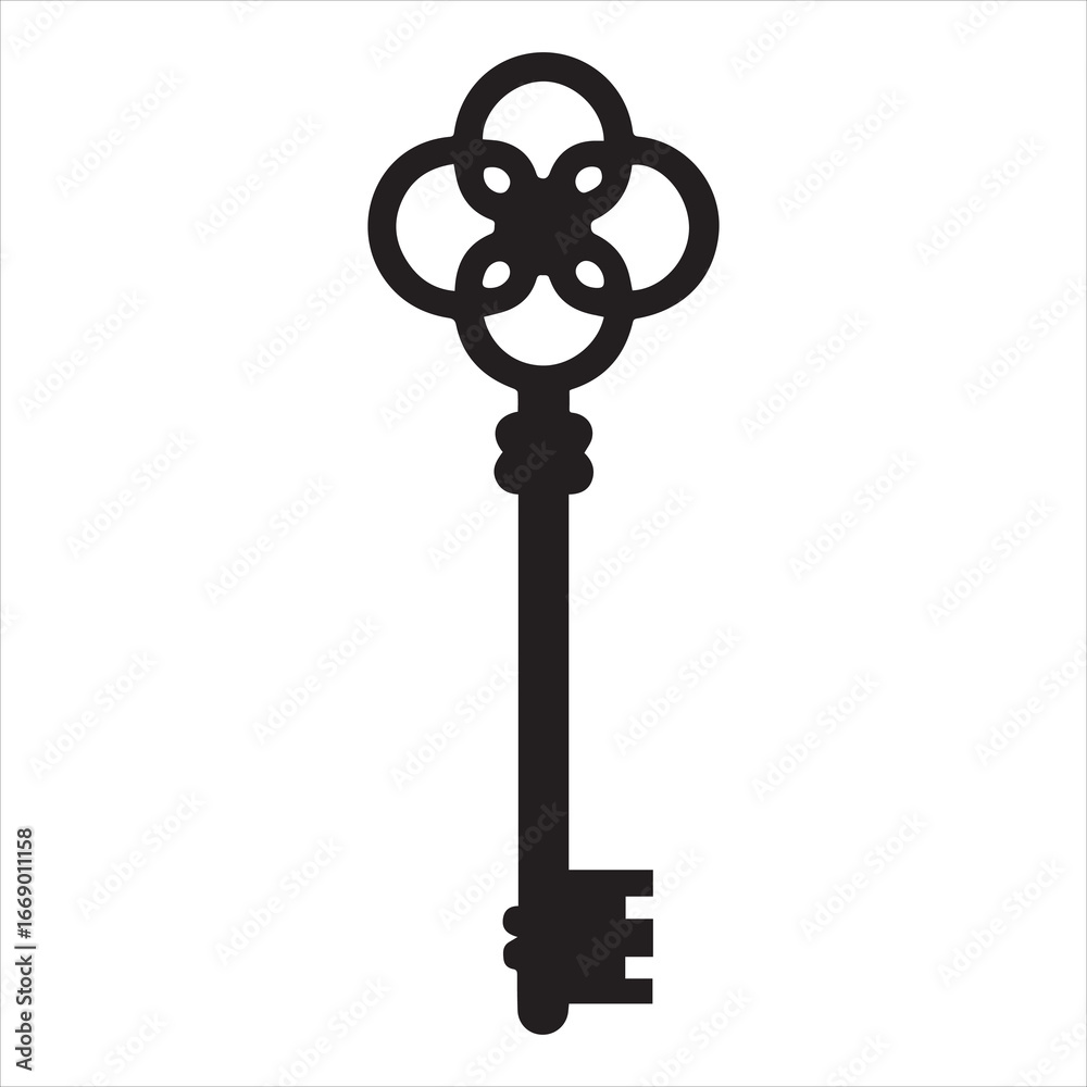 Obraz premium antique key vector art illustration