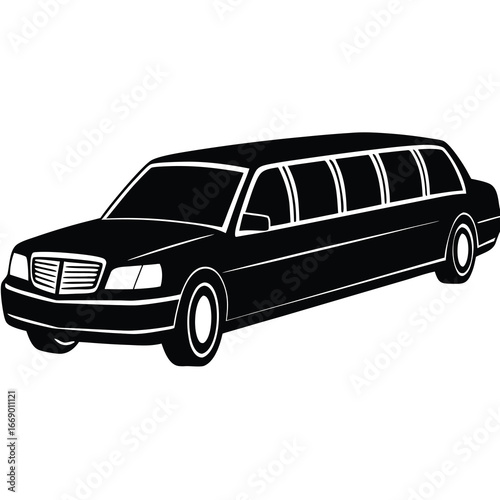 luxury limousine silhouette vector art