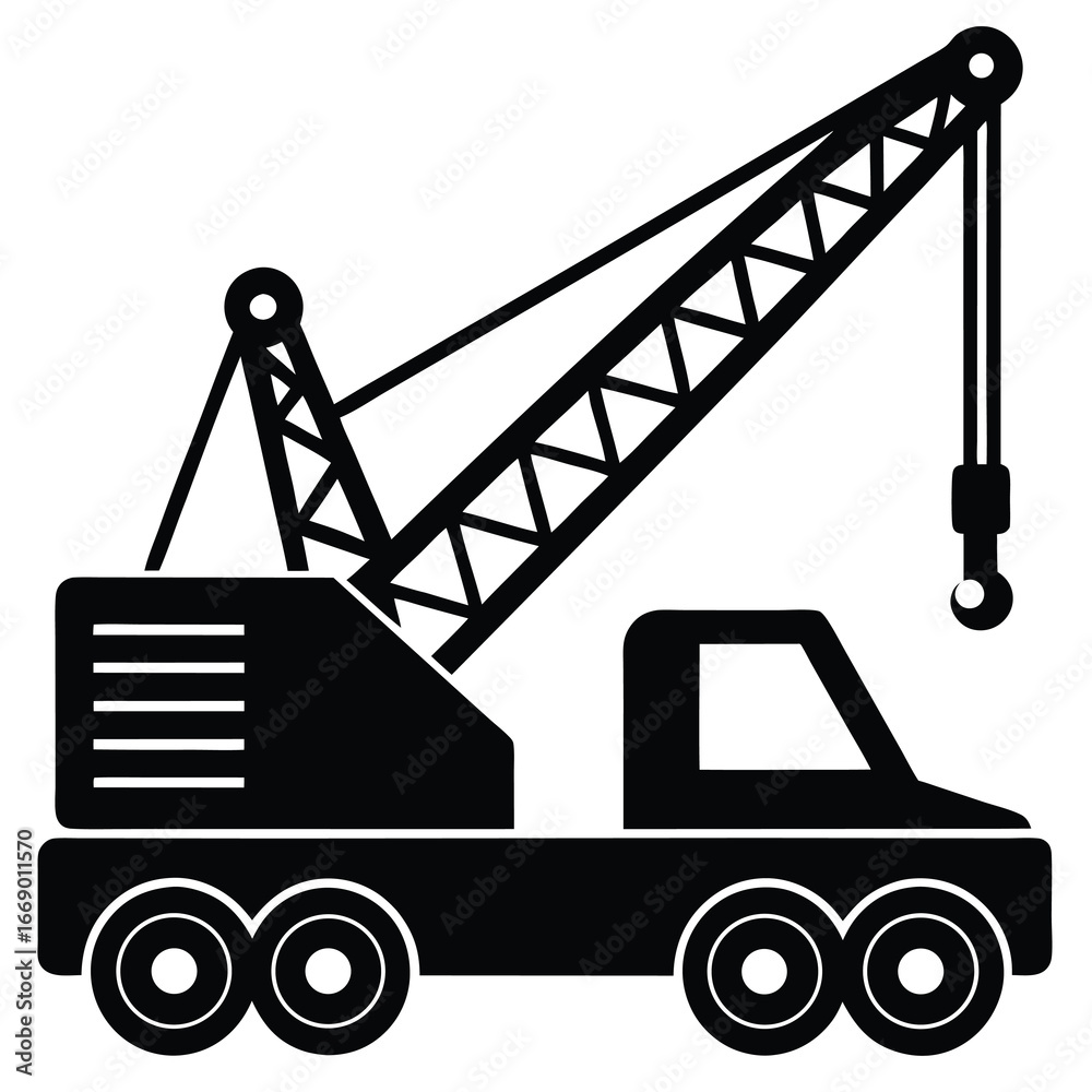 Naklejka premium mobile crane silhouette vector art