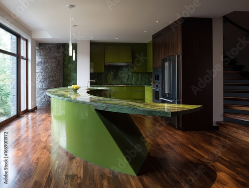 Modern kitchen with a vibra...