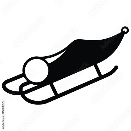 sledge silhouette vector art