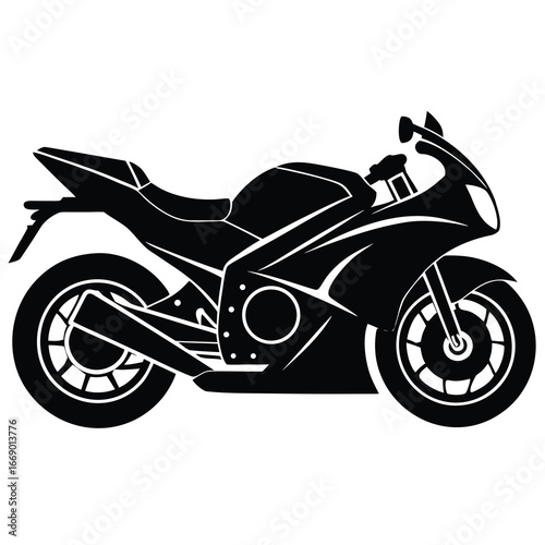 sports bike silhouette vector art
