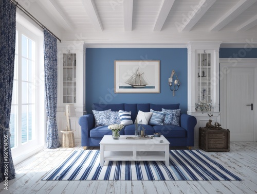 A coastal-inspired living r...