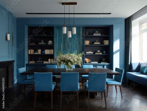 A sophisticated dining room...