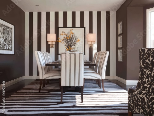 A sophisticated dining area...