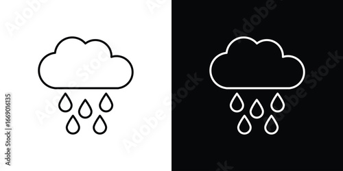 Rain icons, vector best stroke icon EPS