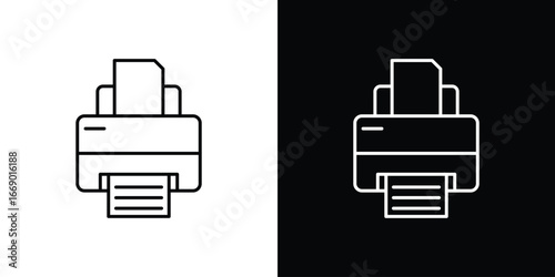 Print icons, vector best stroke icon EPS