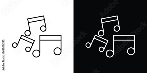 Music icons, vector best stroke icon EPS