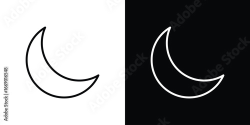 Moon icons, vector best stroke icon EPS