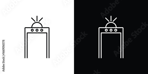 Metal detector icons, vector best stroke icon EPS