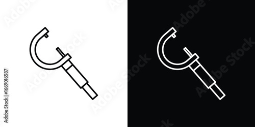 Micrometer icons, vector best stroke icon EPS