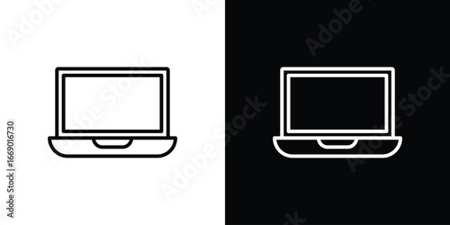Laptop icons, vector best stroke icon EPS