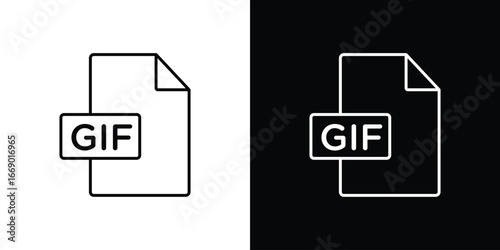 Gif icons, vector best stroke icon EPS
