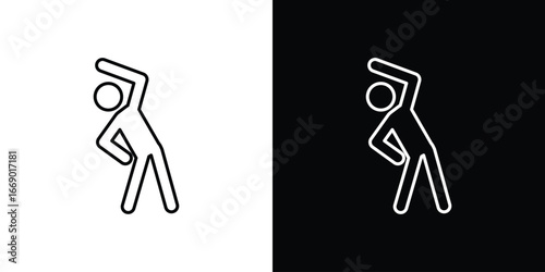 Fitness exercise icons, vector best stroke icon EPS