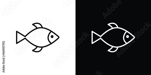 Fish icons, vector best stroke icon EPS