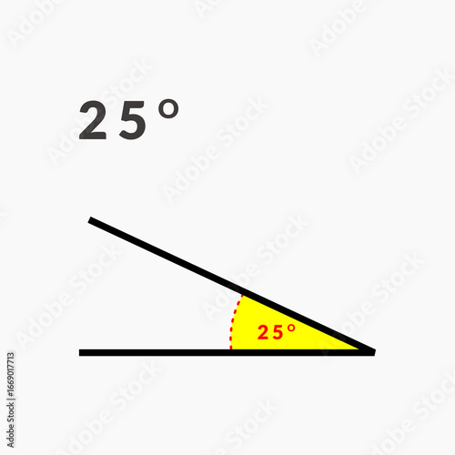 25 degree angle icon in mathematics