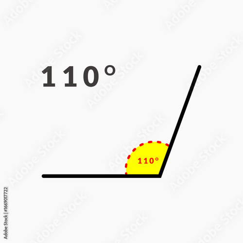 110 degree angle icon in mathematics