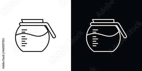 Coffee pot icons, vector best stroke icon EPS