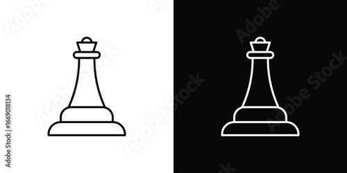 Chess queen icons, vector best stroke icon EPS