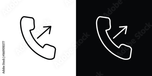 Call outgoing icons, vector best stroke icon EPS