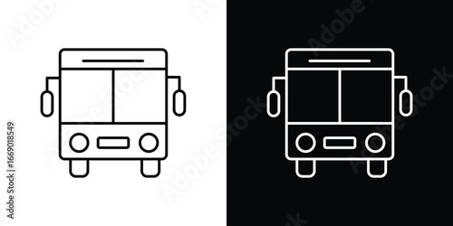 Bus icons, vector best stroke icon EPS