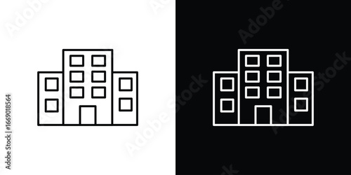 Building icons, vector best stroke icon EPS
