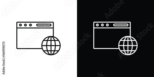 Browser icons, vector best stroke icon EPS