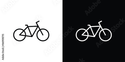 Biking mountain icons, vector best stroke icon EPS
