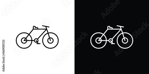 Biking icons, vector best stroke icon EPS