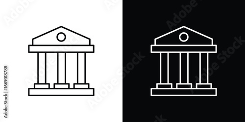 Bank icons, vector best stroke icon EPS