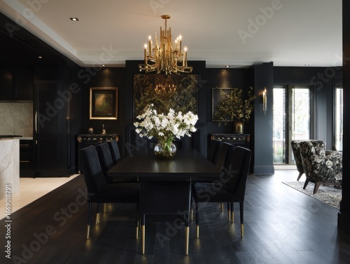 A luxurious dining room boa...