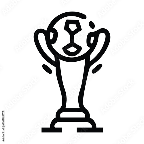 Championship football soccer trophy icon award symbol celebrating victory and success in sports competition