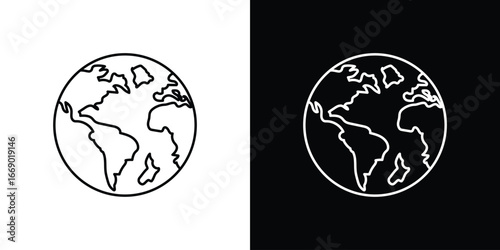 World icons, vector best stroke icon EPS