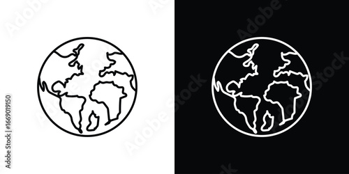 World icons, vector best stroke icon EPS